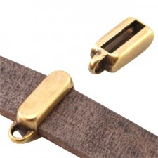 DQ metal Bar Slider Bail with Loop 16x5mm Antique bronze